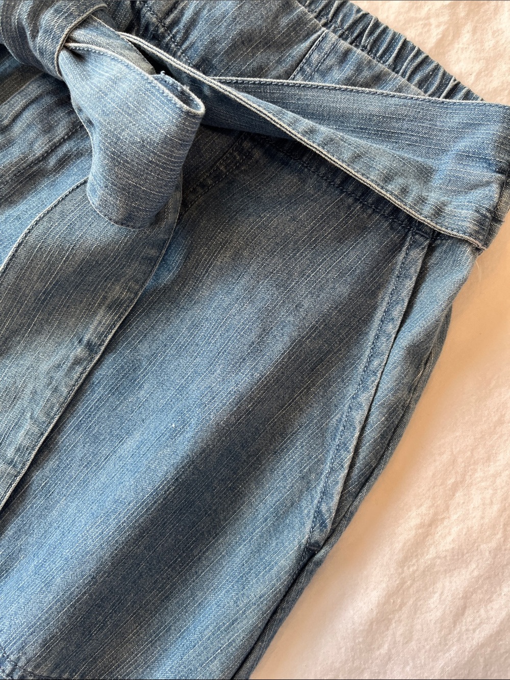 Universal Thread Light Blue Denim Tie-Waist A-Line Skirt - Picture 3 of 3